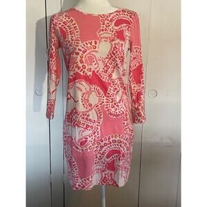 Lilly Pulitzer Size Small 100% Cotton Marlowe Dress‎ Pink & White